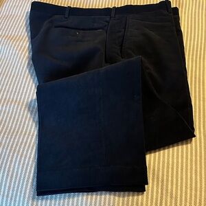 NWOT Polo Ralph Lauren Mens Navy Blue Flat Front Corduroy Pants Chino 44 x 30